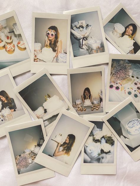 Birthday Polaroids Aesthetic, Birthday Polaroid Ideas, Birthday Polaroid Pictures Aesthetic, Bachelorette Party Polaroid, Polaroid Bday Pics, Birthday Polaroid Aesthetic, Birthday Film Pictures, Pink Polaroid Aesthetic, Polaroid Birthday Ideas