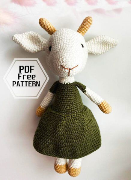 Cute Crochet Goat Doll Amigurumi Free Pattern - Crochet Goat, Pixie Doll, Doll Amigurumi Free Pattern, Crochet Patterns Free Beginner, Crochet Cow, Crochet Gratis, New Crochet, Crochet Animal Patterns, Amigurumi Free