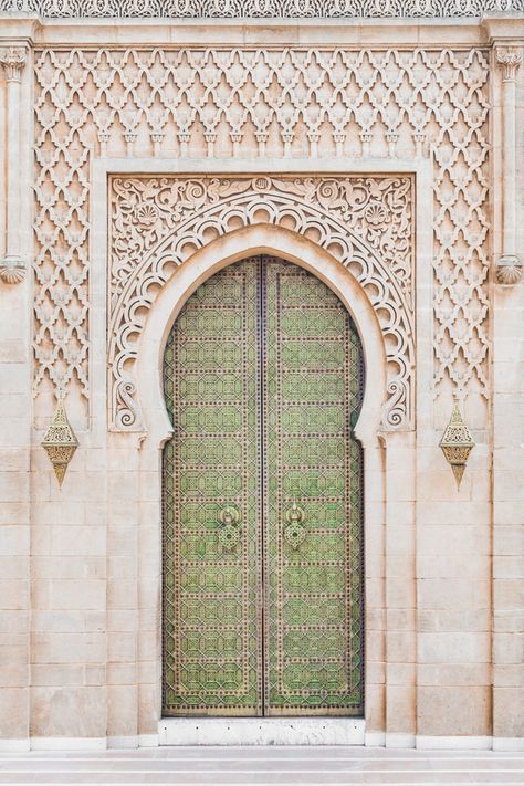 The Moroccan Green Door by Henrike Schenk on Artfully Walls | Artfully Walls Morrocan Art, Moroccan Arch, Moroccan Green, Moroccan Wallpaper, Boho Door, Moroccan Doors, Moroccan Door, Moroccan Print, Moroccan Wall