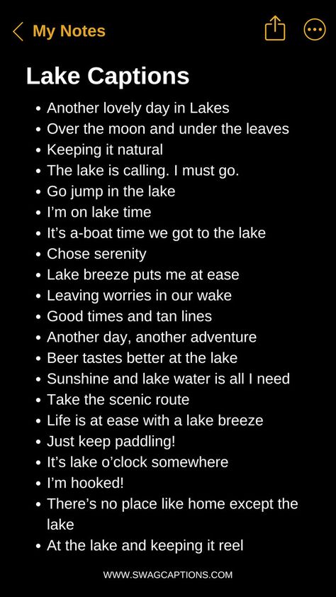 Discover serenity with our collection of "Lake Captions to Find Your Inner Peace." Whether you're reminiscing about a peaceful lakeside retreat or seeking inspiration for your next social media post, these captions perfectly capture the tranquility and beauty of lake moments. Dive into calming reflections, soothing sunsets, and the gentle whispers of nature. Let our curated captions bring a sense of peace and calm to your photos and share the blissful vibes with your followers. Cabin Captions, Bliss Captions, Lake Day Captions For Instagram, Reminiscing Captions, Lake Day Quotes, River Instagram Captions, Lake Day Instagram Captions, Lake Day Captions, Lake Instagram Captions
