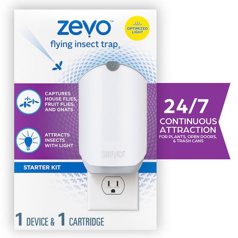 Zevo Insect Trap, Zevo Insect, Indoor Fly Trap, Gnat Traps, Mosquito Spray, Fruit Fly Trap, Fly Repellant, Wall Socket, Fly Trap