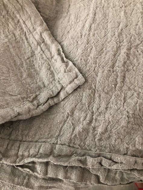 Textured linen throw made from 100% pure linen woven in a thick weave. For longer throws please message for custom listing.  The color of this throw is natural linen taupe - it is not pure grey, nor pure brown, but a mix between.  This linen fabric is not dyed. Pure natural look. Excellent for achieving slightly rustic, messy bed look. Looks fantastic in combination with white linen sheets.  Very soft, yet visually rustic, this beautiful linen blanket will be a great rustic addition to your home Linen Coverlet, Linen Throws, Linen Blankets, White Linen Sheets, Linen Throw Blanket, Blanket Linen, Taupe Bedding, Grey Blanket, Rustic Throw Pillows