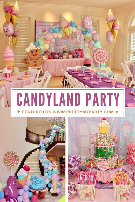 Candyland Birthday Party, Candy Theme Birthday Party, Candy Themed Party, Candy Land Birthday Party, Candy Land Christmas Decorations Outdoor, 5th Birthday Party Ideas, Candy Birthday Party, Candy Land Theme, Candyland Birthday