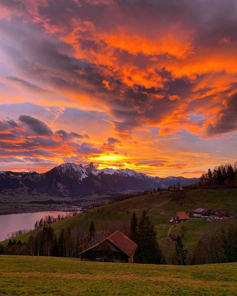 Nature, Switzerland Countryside, Switzerland Photography, African Sunset, Sky Pictures, Sunset Wallpaper, Swiss Alps, Central Europe, Western Europe