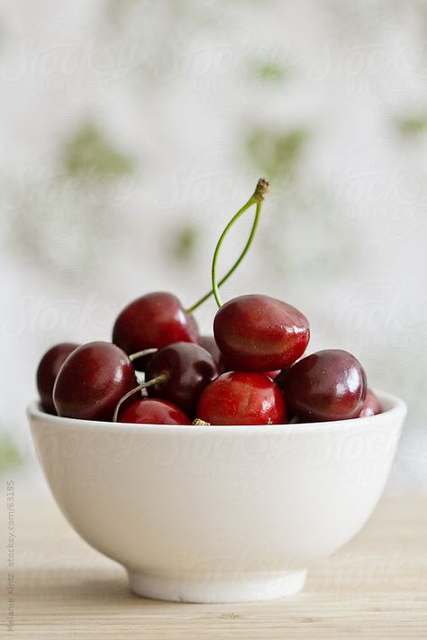 Cherries by Mellimage - Melanie Kintz | Stocksy United Cherries Jubilee, Food Photography Vegetables, Bowl Of Cherries, Cherry Delight, Fruit Wallpaper, White Bowl, Sweet Cherries, White Bowls, Fruit And Veg