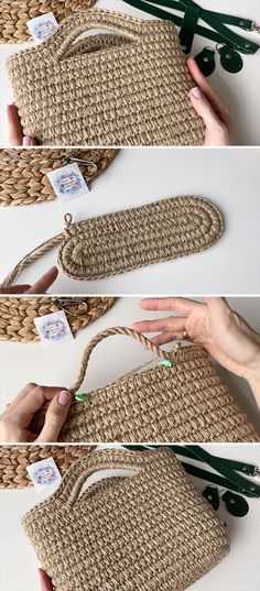 Modern Haken, Crochet Handbag Patterns, Crochet Handles, Crochet Clover, Free Crochet Bag, Crochet Bag Tutorials, Womens Crochet Patterns, Crochet Bag Pattern Free, Bag Pattern Free