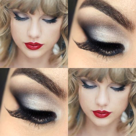 Taylor Swift Eyes, Taylor Swift Makeup, Space Makeup, Red Lip Makeup, Make Makeup, Blank Space, Kiss Makeup, Blue Makeup, Celebrity Makeup