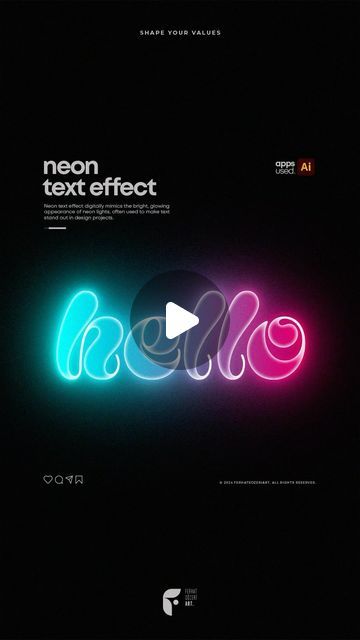 Neon Text Effect | Adobe Illustrator Tutorial 

Tutorials by @ferhatsozeriart 

#photoshoptutorials  #photoshopeğitim  #illustratortutor... | Instagram Adobe Illustrator, Text Effect Illustrator Tutorial, Text Effect Illustrator, Neon Text, Adobe Illustrator Tutorial, Adobe Illustrator Tutorials, Text Effect, Illustrator Tutorials, Text Effects