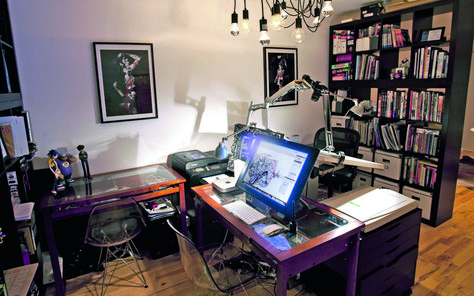 10 inspirational artist workstations | News | ImagineFX Artist Workspace, Workspace Desk, Studio Spaces, Art Studio Organization, Art Studio At Home, Studio Organization, Dream Studio, Studio Room, Studio Setup