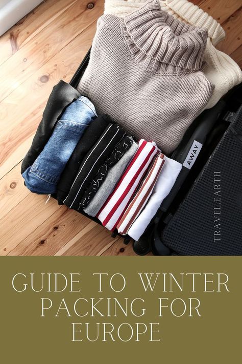 Winter Travel Outfit Curvy, Travel Clothes Women Europe Winter, What To Pack Europe Winter, Travel Light Winter Outfits, Italy Travel Outfit Winter, 5 Day Winter Packing List, How To Pack For Winter Vacation, Winter Europe Packing List, Winter Outfits In Europe