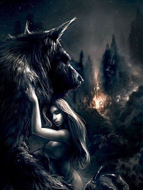 Gothic Art, Werewolf Art, Vampires And Werewolves, Wolf Spirit, Big Bad Wolf, Bad Wolf, Wolf Art, 판타지 아트, Red Riding Hood