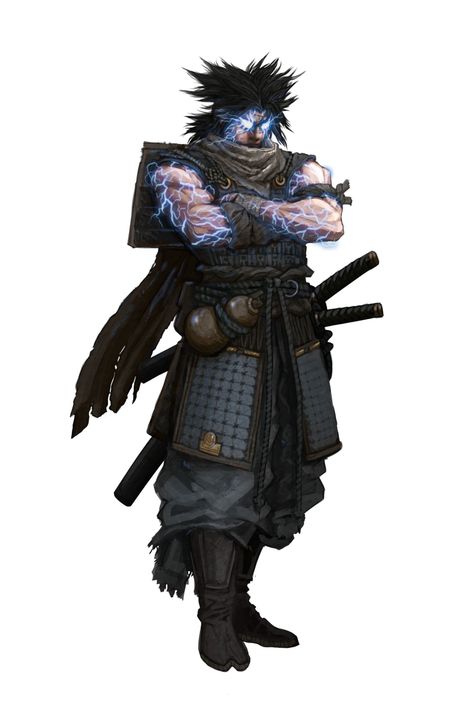 Kensei Monk Dnd, Nail Bat, Fantasy Samurai, Samurai Concept, Ronin Samurai, Character Concept Art, Arte Ninja, Ninja Art, Samurai Art