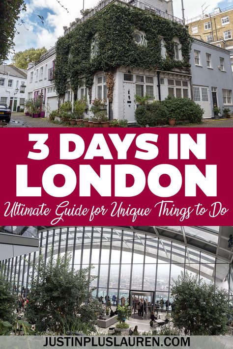 This 3 days in London itinerary is the ultimate travel guide for London, England. This guide showcases lots of offbeat and fun things to do. London Tour Guide, London In 3 Days Travel Guide, London Fun Things To Do, Best Things To Do In London England, Things To Do In London England, Uk Adventure, 3 Days In London, London October, London Travel Guide