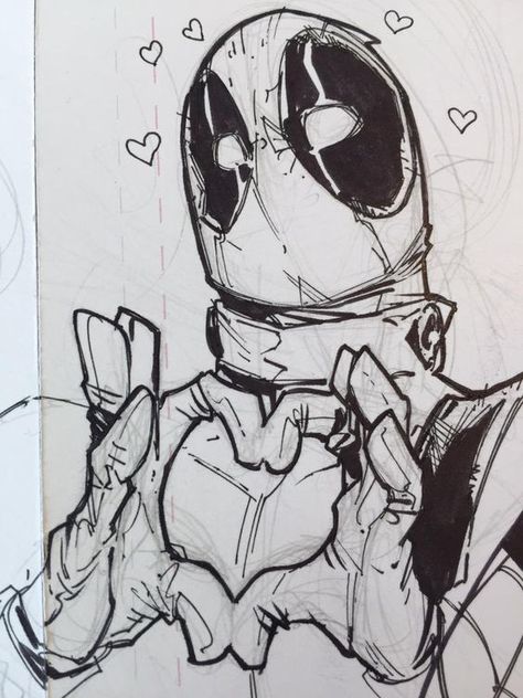 Humberto Ramos, Peekaboo Drawing, Deadpool Fanart, Deadpool Drawing, Marvel Art Drawings, Deadpool Art, Marvel Drawings, Arte Sketchbook, 영감을 주는 캐릭터