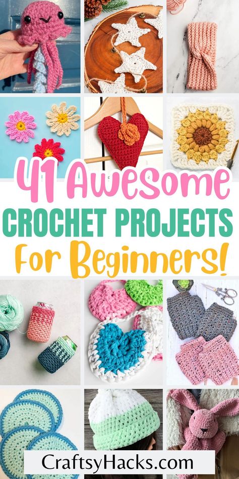 Amigurumi Patterns, Beginner Crochet Projects Acrylic, Beginner Guide To Crochet, Super Easy Crochet Patterns Free, Learning Crochet Beginner, Quick Easy Free Crochet Patterns, 30 Minutes Crochet Projects, Small Crochet Projects Beginner, 50g Yarn Projects Crochet