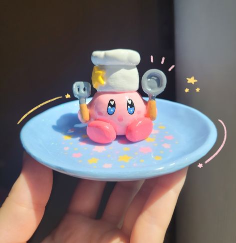 Fimo, Kirby Clay Charm, Kirby Air Dry Clay, Kirby Lego, Kirby Clay Tray, Kirby Gift Ideas, Kirby Clay Art, Kirby Clay Figures, Polymer Clay Kirby