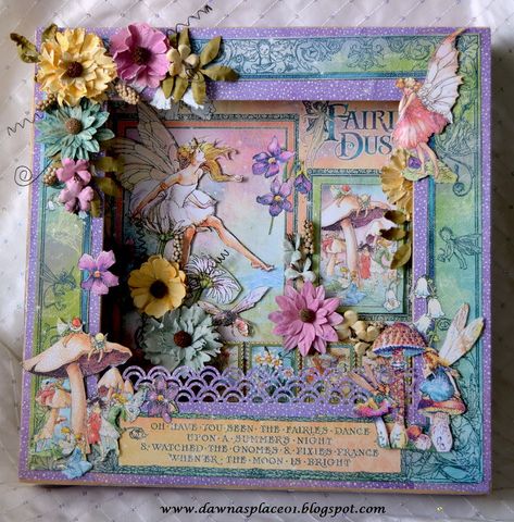 Fairie+Dust+Shadow+Box - Scrapbook.com Upcycling, Scrapbook Shadow Box, Shadow Box Ideas, Baby Shadow Box, Market Flowers, Wedding Shadow Box, Box Frame Art, Fairy Box, Christmas Shadow Boxes