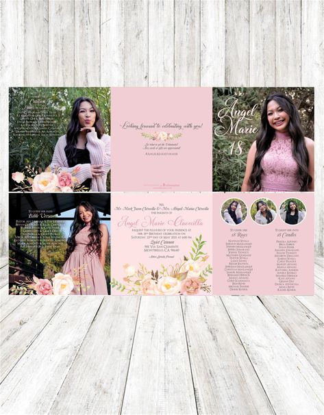 Angel's 18th Birthday Debut Rose Gold Floral Themed Invitation, USA - Invitations by Dianne Tan - Philippines Debut Design Ideas, Pink Debut Invitation, Debut Caption Ideas, Debut Invitation Ideas Free Printable, 18th Debut Invitation Ideas, Debut Caption, Invitation Card Design Debut, 18th Birthday Invitation Card Ideas, Invitation Card For Debut
