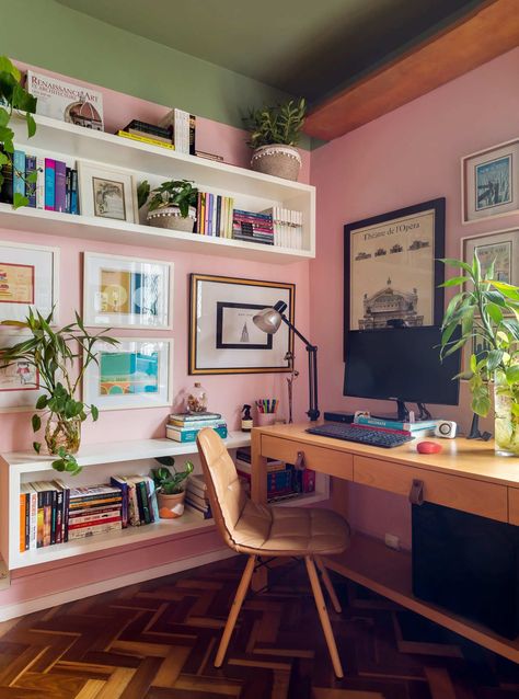 Casa Retro, Office Room Decor, Home Aesthetic, Decor Ideas Bedroom, Home Office Setup, Ideas Home Decor, Home Office Space, Decor Ideas Home, Retro Home Decor