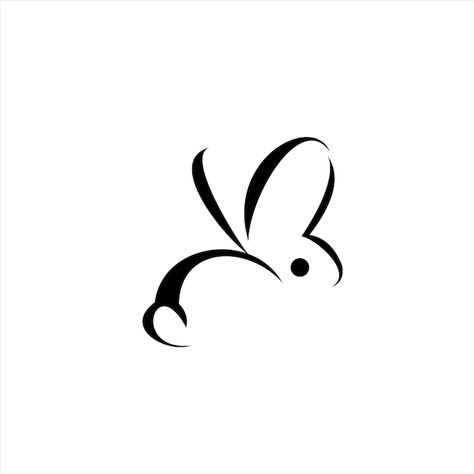 Tattoo Rabbit Bunny, Bunny Logo Design, Rabbit Logo Design, Rabbit Tattoo Design, White Rabbit Art, Logo Design Animal, Ideas Para Logos, Logo Rabbit, Bunny Icon