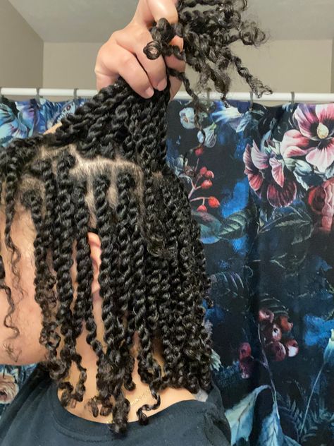 Black Women Twist Hairstyles Natural, Two Strand Twist Curly Hair, Twists 3b Hair, Twisties Hairstyles For Natural Hair, Mini Twist Added Hair, Mini Twists With Curly Ends, Two Strand Twist Natural Hair Women, Twist On Natural Hair Short, Locs With Natural Hair