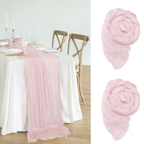 Pink Cheesecloth Table Runner, Long Table Runners, Cheese Cloth Table Runner, Cheese Cloth Table, Extra Long Table Runners, Valentine Day Table Decorations, Cloth Table Runner, Cheesecloth Table Runner, Birthday Party Table Decorations