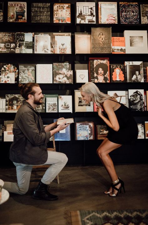 Dreamy Proposal, Library Photo Shoot, Book Proposal, Couples Romantic, Literature Teacher, Library Aesthetic, Proposal Photos, How We Met, The Perfect Girl