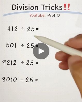 27K views · 1.2K reactions | Simple Division Trick - Fast and Easy! | Simple Division Trick - Fast and Easy! | By Prof D | Facebook Easy Division Tricks, Math Division Tricks, Math Tricks Hacks Division, How To Do Long Division, Division Tricks For Kids, How To Divide, Division Hacks, Division Tricks, Simple Division