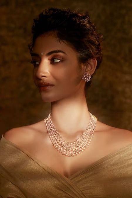 Buy Ivory Pearls Multi-layered Necklace by Tarun Tahiliani Online at Aza Fashions.