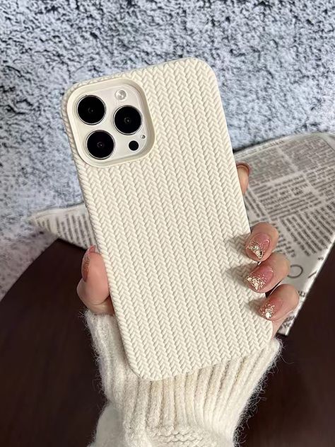 White  Collar  TPU Chevron Phone Cases Embellished   Cell Phones & Accessories Iphone Case Minimalist, Cute White Phone Cases, Cute Fall Phone Cases, Aesthetic Cases Iphone, Vanilla Girl Phone Case, Fall Phone Cases, Fall Phone Case, Winter Phone Case, Iphone Case Aesthetic