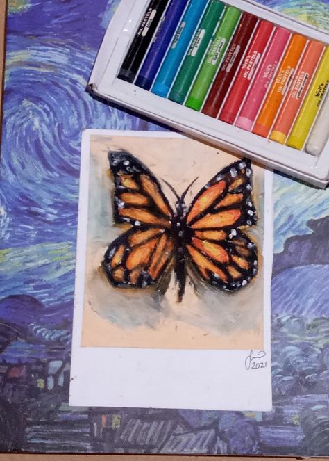 Pastel Butterfly Drawing, Butterfly Oil Pastel Drawing, Butterfly Oil Pastel, Oil Pastel Butterfly, Symbol Of Freedom, Aesthetic Butterfly, Oil Pastels Painting, Pastel Butterflies, Art Gcse