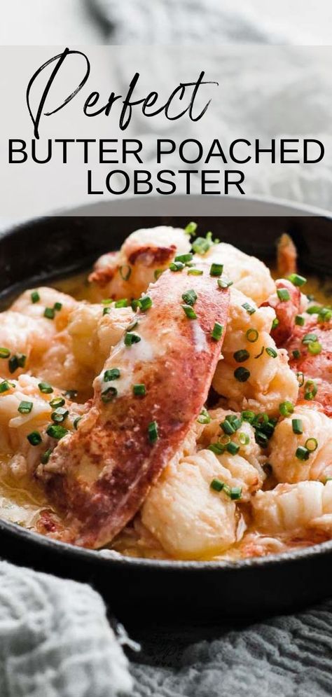 Butter Lobster, Lobster Recipe, Butter Poached Lobster, Poached Lobster, Seafood Dish Recipes, Seafood Dinner Recipes, Lobster Dishes, Lobster Recipes Tail, Fresh Lobster