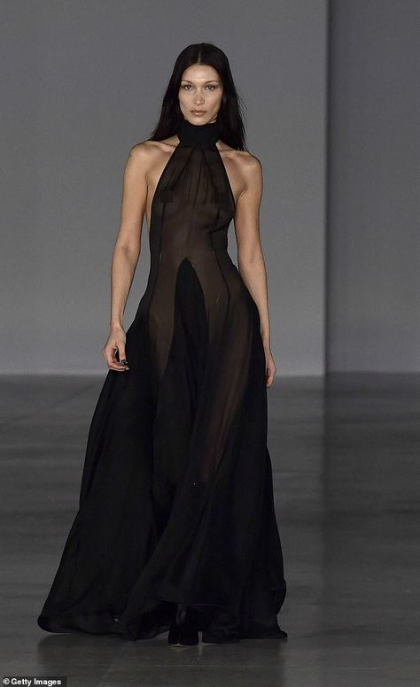 Sheer Dress Outfit Aesthetic, Shear Black Dress, Black High Fashion Dress, See Thought Dress, See Trough Dress, Transparent Outfit Fashion, Black Mesh Gown, Black Fashion Dress, Sheer Black Outfit