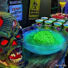 Halloween+decor+radioactive | ... radioactive hue is all it takes! A green gelatin brain in the center Radioactive Party, Zombie Apocalypse Party, Zombie Decorations, Halloween Furniture, Night Mountain, Serving Buffet, Sketch Idea, Halloween Clown, Halloween Eyeballs