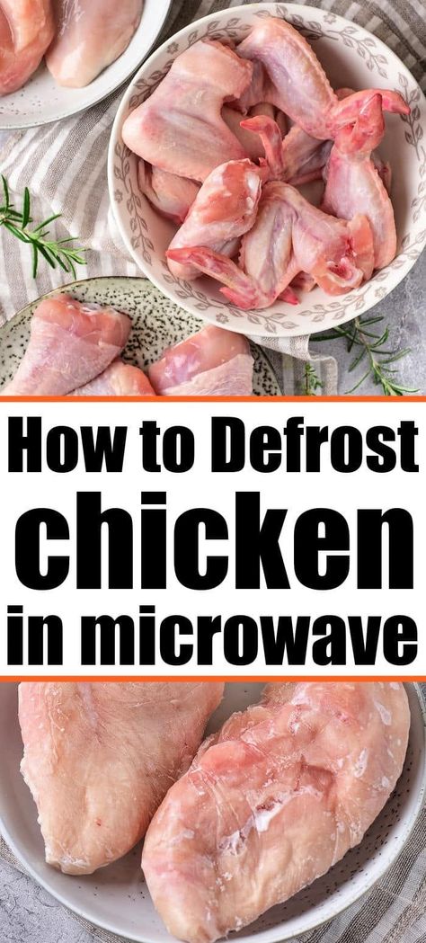 Defrosting Chicken in Microwave. How to thaw chicken breasts, legs, drumsticks, frozen thighs or wings in a microwave oven. #defrostingchicken #defrosting #microwavingchicken How To Defrost Chicken, Thawing Chicken, Thaw Chicken Breast, Defrost Chicken, Baking Techniques, Whole Roasted Chicken, Baked Dinner, Quick Chicken, Duck Recipes