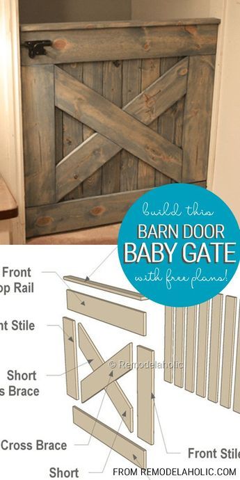 Wooden Baby Gates, Diy Dog Gate, Barn Door Baby Gate, Baby Gate For Stairs, Diy Baby Gate, Wooden Barn Doors, Stair Gate, Baby Barn, Baby Gates