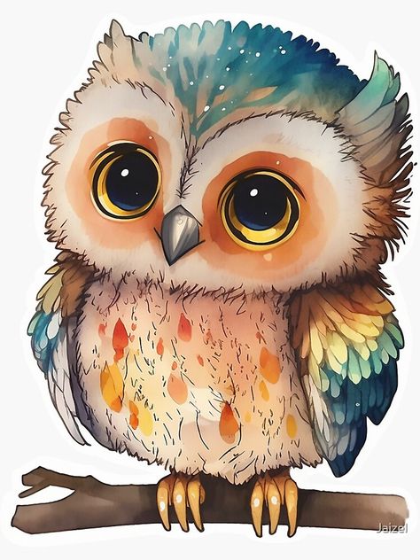 "Kawaii Pastel Owl" Sticker for Sale by Jaizel | Redbubble Cartoon Owl Painting, Owl Cute Cartoon, Baby Owl Drawing, Owl Cartoon Drawing, Owl Drawing Cute, Owl Illustration Art, Draw Owl, Cute Owl Art, Cute Owl Drawing