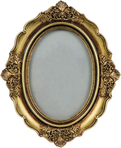 PRICES MAY VARY. MATERIAL - The picture frame is made of high quality resin , attahced stain-resistance glass front which gives a clear view of your picture and preserves the life of your photo. VINTAGE SCULPTURE - The bronze gold frame matching with delicate noble carvings. Timeless style will be added to your photo display with this charming collection inspired by vintage fashion. EASY TO USE - There is a hooks on the frame, it can hanged on the wall. It comes with easy opening tabs at the bac Antique Photo Frames, Vintage Picture Frame, Oval Picture Frames, Vintage Sculpture, Picture Frame Molding, Tabletop Display, Picture Frame Shop, Vintage Picture, Vintage Picture Frames