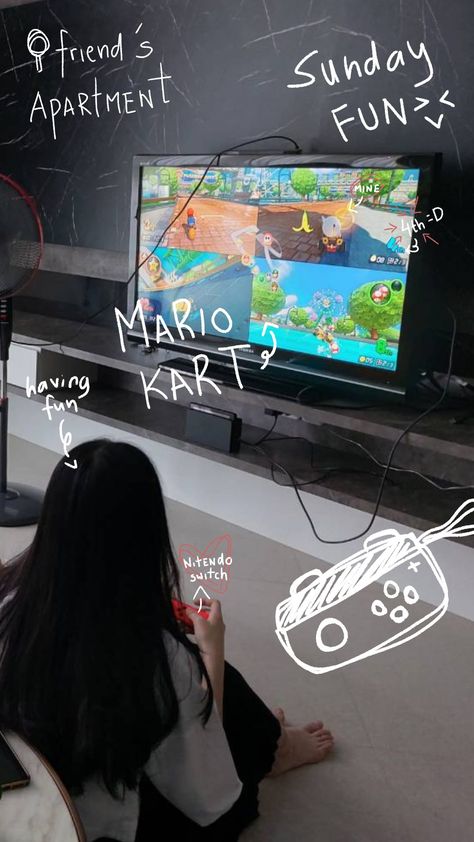 Mario Kart With Friends, Playing Videogame Aesthetic, Hadley Aesthetic, Mario Kart Aesthetic, Playing Games Aesthetic, Minecraft With Friends, Playing Nintendo Switch, Mario Aesthetic, Couples Playing Video Games