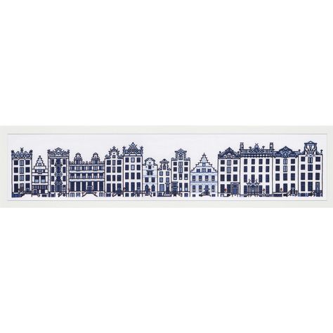 "Purchase the Thea Gouverneur Amsterdam Cross Stitch Kit at Michaels. com. Landscape designs are a highlight of the Thea Gouverneur cross stitch collection. This colorful counted cross stitch pattern features a City Street in Amsterdam. Landscape designs are a highlight of the Thea Gouverneur cross stitch collection. This colorful counted cross stitch pattern features a City Street in Amsterdam. The design comes with high-quality Aida fabric 16 count that is perfect for cross-stitching and gives House Cross Stitch Patterns, Amsterdam Street, House Cross Stitch, Bothy Threads, Art Origami, Cross Stitch Collection, Dutch Artists, Dmc Floss, Counted Cross Stitch Kits