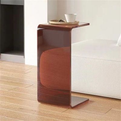 The little fortunes of life are built up bit by bit, just like this acrylic side is ever-changing, giving a new interpretation of the space you live in. Simple yet refined, practical yet fun! Color: Brown | Ivy Bronx Ballerini 23.62" tall Sled End Table Plastic / Acrylic in Brown | 23.62 H x 11.81 W x 11.81 D in | Wayfair Nordic Coffee Table, Nesting End Tables, Acrylic Coffee Table, End Table With Storage, C Table, Upholstered Accent Chairs, House On The Rock, Small Coffee Table, Sofa Side Table