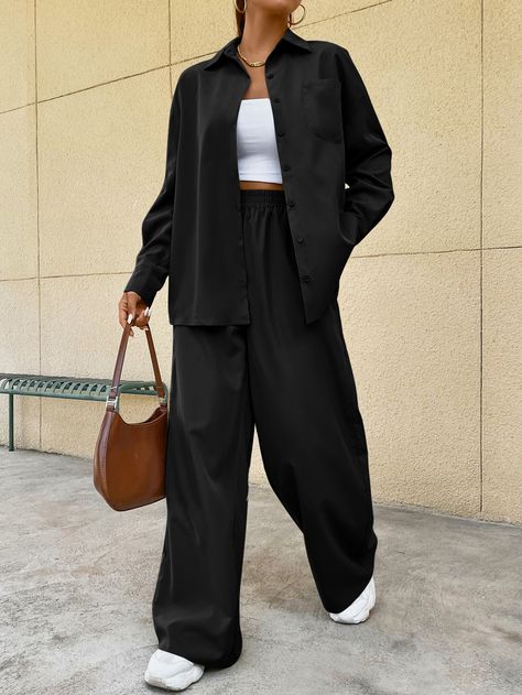 Casual Outfit For Fall, Black Pantalon Outfit, Business Casual Street Style, Black Slacks Outfit, Fall Fashion Outfits Casual, Cool Street Style, Classy Street Style, Errands Outfit, Stylish Work Outfits