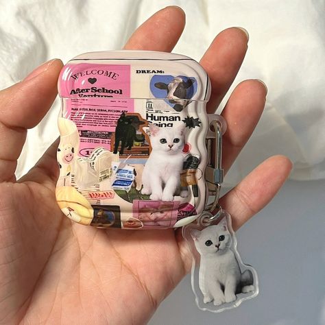 School Air, Air Pod, Collage Phone Case, Pretty Phone Cases, Aesthetic Phone Case, Airpod Case, Cute Phone Cases, الرسومات اللطيفة, After School