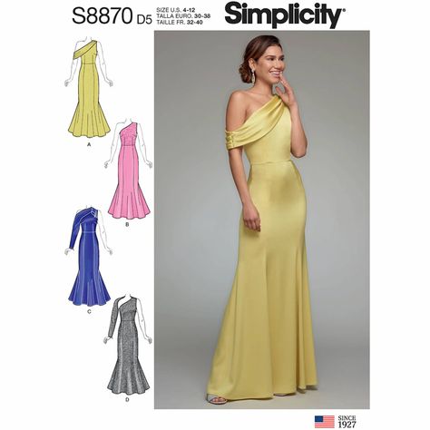 S8870 Diy Evening Dress, Simplicity Dress, Wedding Dress Patterns, Petite Dress, Video Shoot, Full Length Dress, Simplicity Sewing, Simplicity Sewing Patterns, Dress Sewing Pattern