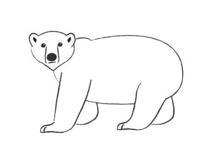 Polar Bear Drawing Easy, Draw Polar Bear, Polar Bear Sketch, Bear Drawing Easy, Arctic Decorations, Polar Bear Outline, Urs Polar, Polar Bear Drawing, Easter Religious Crafts