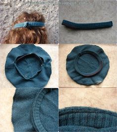Diy Beret Hat How To Make, Diy Beret Hat, How To Make A Beret, Diy Beret, Petrol Color, Diy Hats, V Chibi, Beret Pattern, Diy Lace Ribbon Flowers