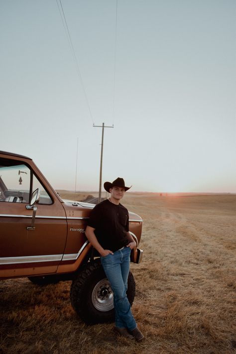 Western Guy Photoshoot, Country Music Photography, Guy Senior Photos With Truck, Senior Pictures With A Truck, Senior Pictures With Vehicles, Guy Truck Photoshoot, Guys Senior Pictures Poses With Truck, Truck Poses Men, Guys Senior Photoshoot