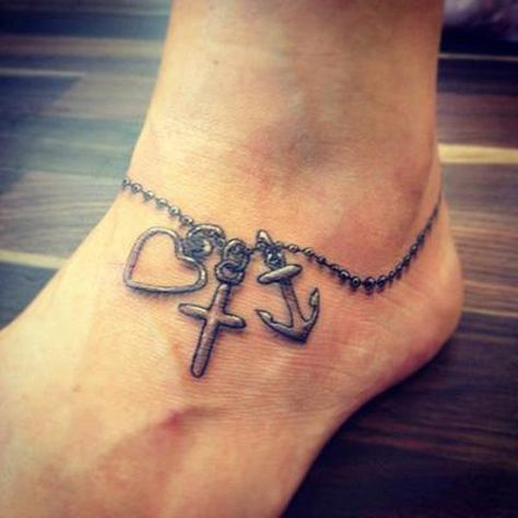 25 heart cross anchor tattoo Anchor Heart Tattoo, Anker Tattoo Design, Faith Tattoos, Faith Hope Love Tattoo, Hope Tattoo, Anchor Heart, Tattoo Ankle, Anchor Tattoo Design, Ankle Bracelet Tattoo