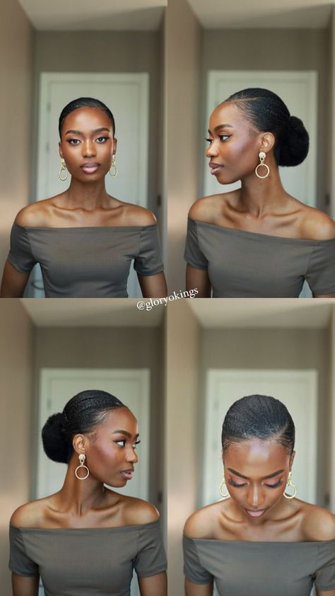 Beginner's Guide to Afro Hair Buns Afro Hair Bun, Braid Out Natural Hair, Afro Wedding Hairstyles, Natural Hair Ponytail, Brides Made, Date Night Hair, Natural Hair Wedding, Short Box Braids Hairstyles, Natural Hair Bun Styles