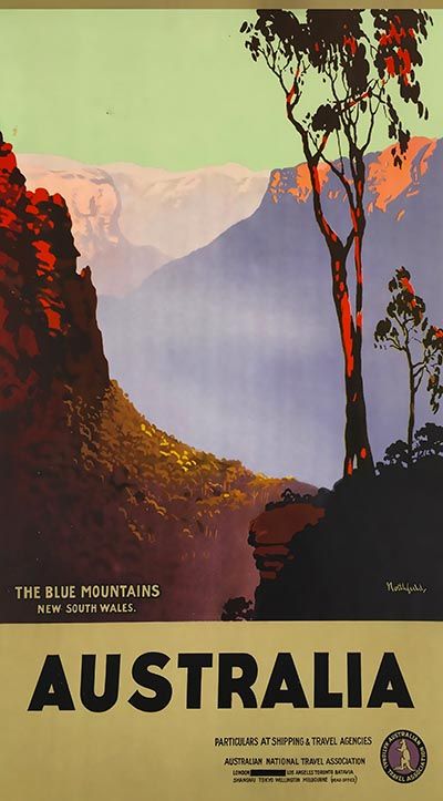 Blue Mountains Australia, Posters Australia, Australian Vintage, Blue Canvas Art, Poster Advertising, Postal Vintage, Tourism Poster, Australian Travel, Poster Shop